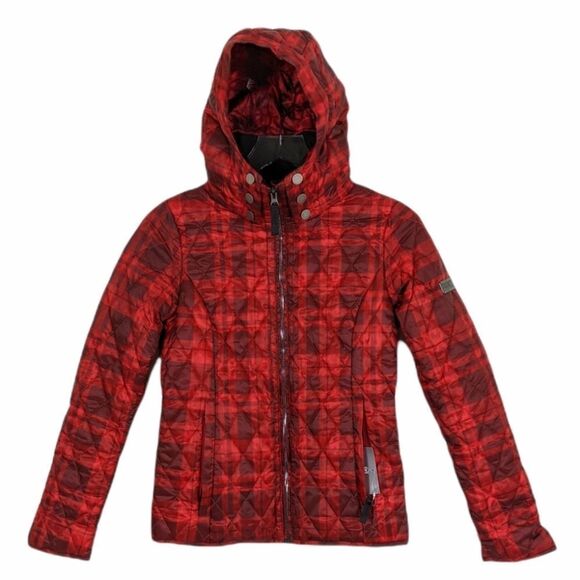 Obermeyer Desiree Insulator Red Black Plaid Insulated Jacket XS - Picture 1 of 10